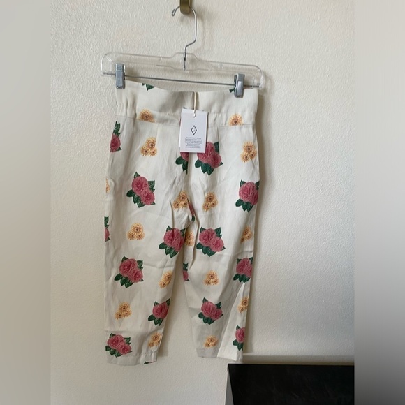 THE ANIMALS OBSERVATORY Kids Camel Linen High Waisted Trousers Size 8 - Picture 3 of 8